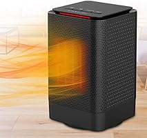 KLOUDIC セラミックヒーター ヒーター 小型 電気ファンヒーター 足元 首振り 電気ストーブ 3段階切替 1秒速暖 コンパクト 省エネ 過熱保護 転倒保護 暖房器具 脱衣所 オフィス PSE認証済 ブラック