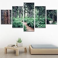 SIGNWIN 5 Panel Canvas Wall Art Rustic Woods for Home Decorations Ready to Hang - 60