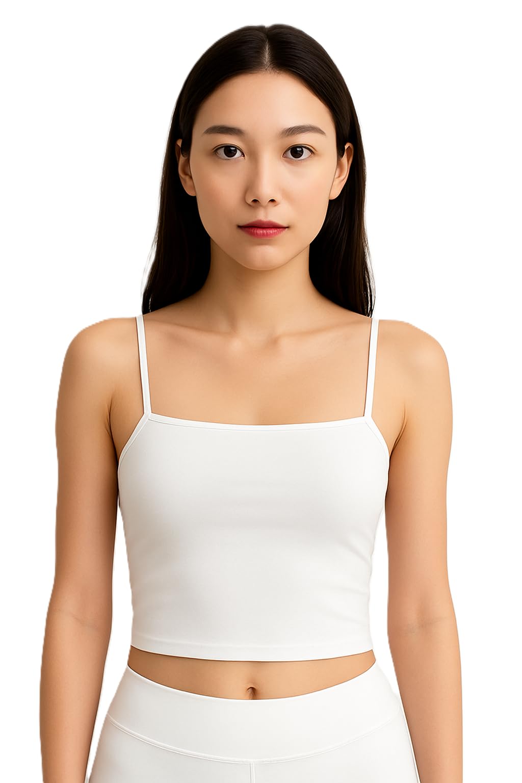 Women's Lightly Padded Spaghetti Strap Crop Top – Smooth & Stretchable Everyday Wear