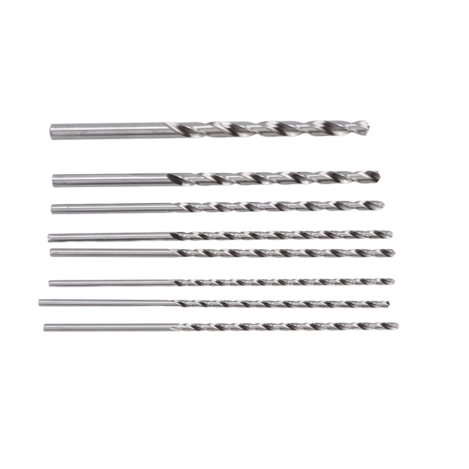 Jeu de 8 Forets HSS Extra Longs 200 Mm Tige Ronde 4 à 10 Mm pour Outils Rotatifs, Métal, Aluminium, Plastique, PVC, Quincaillerie et Menuiserie