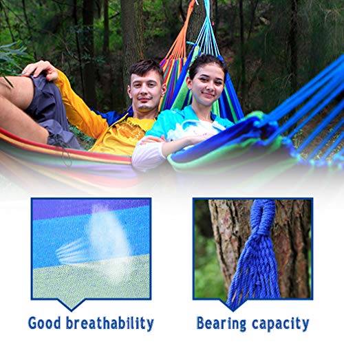 Vnewone Hammock with Stand 2 Person Heavy Duty Portable Hammock Stand with 9 FT Space Saving Steel Stand Portable Carrying Case Weather-Resistant Finish for Outdoor or Indoor Patio Backyard Garden