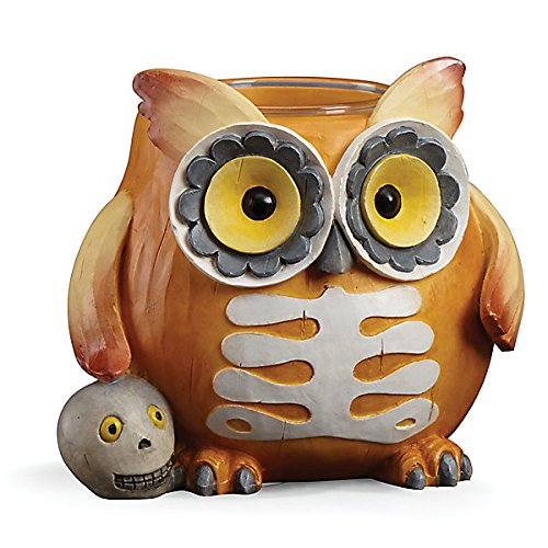 Chouette squelette Halloween votive holder déco table gothique et photophore