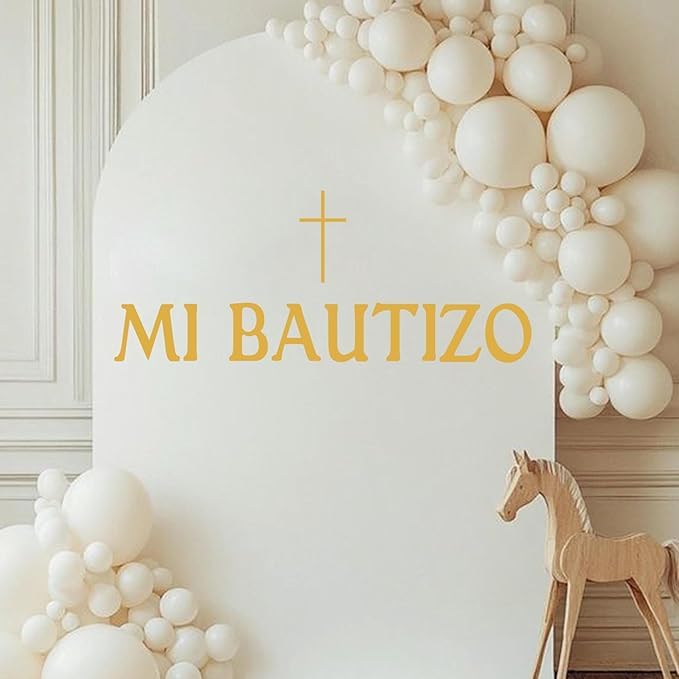 Mi Bautizo Wall Decal,Cross Baptism First Communion Party Decor,Balloon Arch Backdrop Wall Decor,for Baby Shower Party Decorations