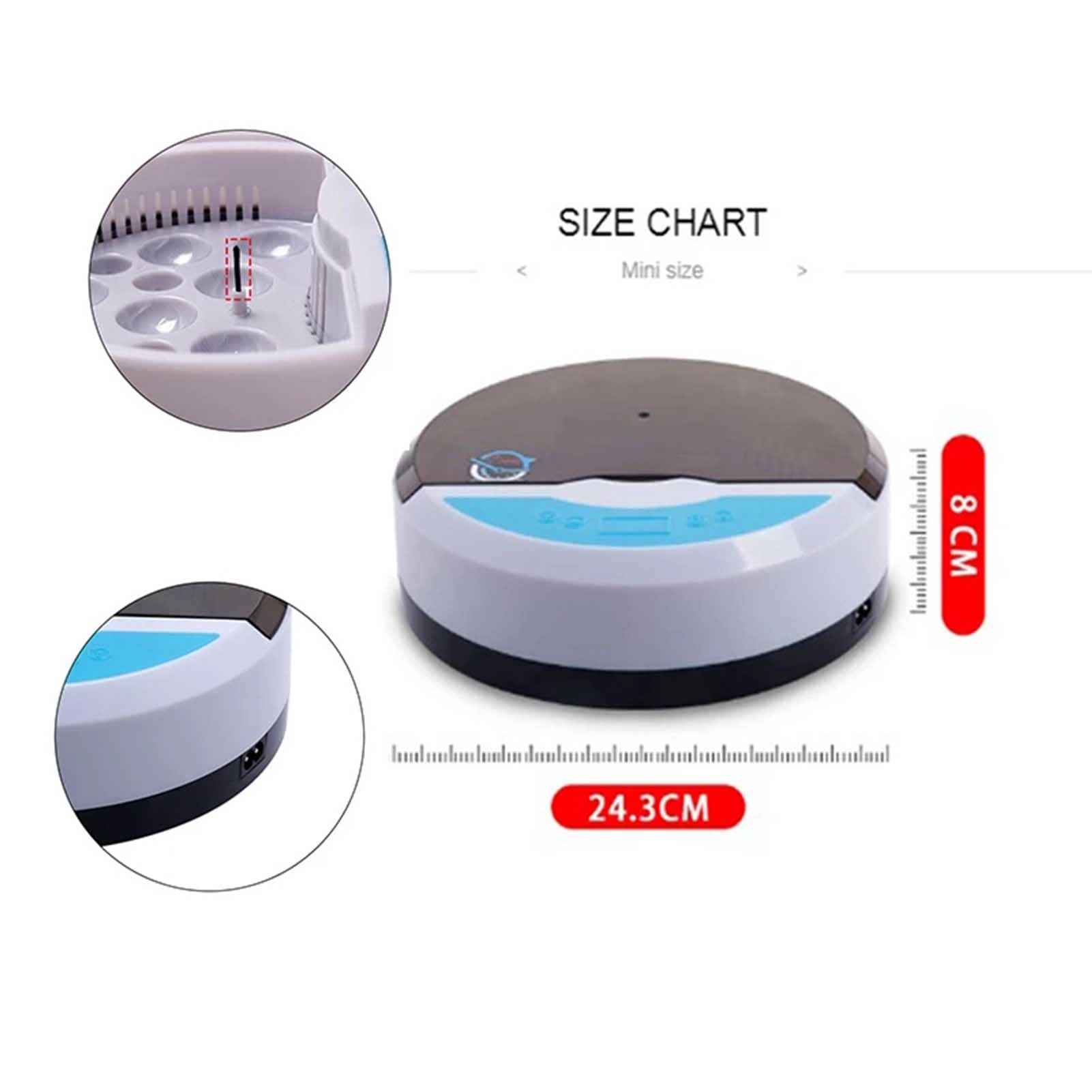 Ei-Inkubator 9 Eier, Inkubator Hühner Brutautomat Wärmeplatte Küken Brutapparat - für Hühner Wachteleier Vögel Ente Gänse (A 9 Eggs)