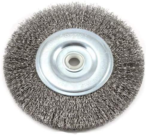 Wire Bench Wheel Brush, Coarse Crimped with 1/2-Inch and 5/8-Inch Arbor, 6-Inch-by-.012-Inch
