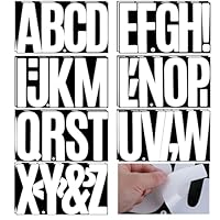 14 Sheets White Large Letter Stickers 6 Inch Self Adhesive Vinyl Alphabet Decals Big Letter Stickers for Wall Decor Classroom Bulletin Signs Waterproof Alphabet and Punctuation Symbols Stickers