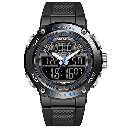 Montre sport outdoor homme avec double temps montre étanche et lumineuse pour randonnée et running