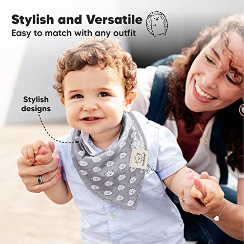 10-Pack Organic Baby Bandana Bibs - Organic Cotton Bandana Bibs For Boys, Girls - Super Absorbent Bandana Drool Bibs - Teething Bibs - Baby Bibs For Infant, Toddler (Monos) #TOP3