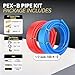 1/2-inch 2 x 100 ft Foskan PEX-B Pipe (100 ft Red + 100 ft Blue),Water Tubing with a Pipe Cutter,15 PCS PEX & 30 PCS Cinch Clamps,50 PCS J-clamps,a Crimper Tool,a Canvas Bag