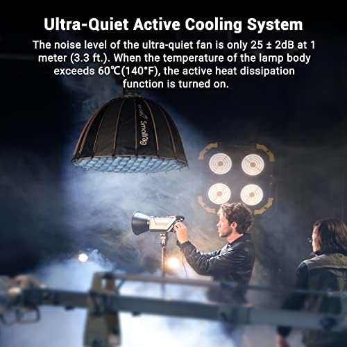 SMALLRIG RC 120D 120W COB LED Video Light, 5600K 62600Lux Continuous Output Light with 9 Lighting Effects, CRI 95+ Bowens Mount Light with 2 Power Supply Methods SmallGoGo App Control - 3613