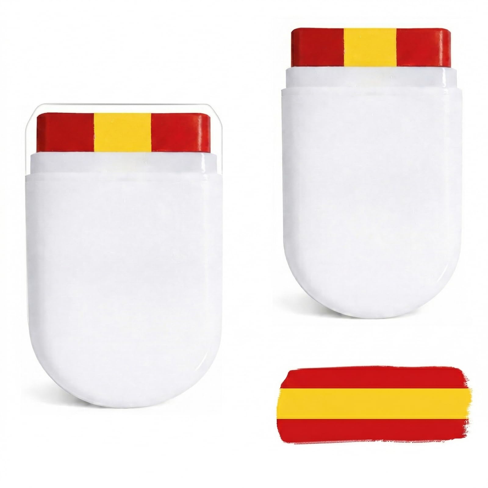 Pintacaras Bandera de España Pack de 2, Pintura Cara Rojo y Amarillo para Fans de Fútbol, Eurocopa, Mundial