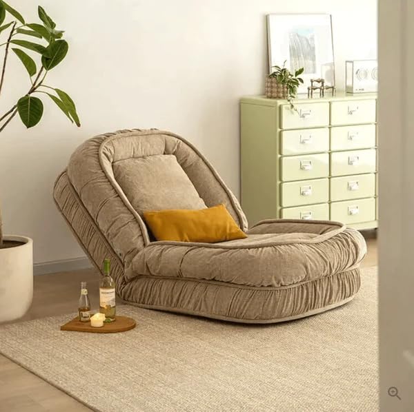 Image of 1 Seater Luxurious Human Dog Bed for People and Adults|Velvet Recliner Lounge Style Soft Human Dog Sofa with Plush Cushioning for Reading and Relaxation (Velvet Fabric, Beige)