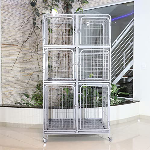 Canil Gatil 6 Lugares Banho E Tosa Pet Shop Veterinária-Prata