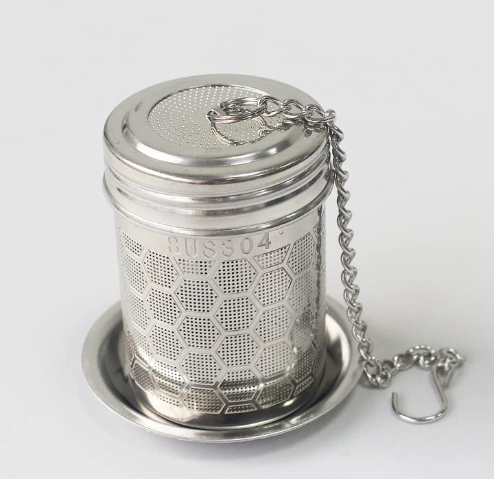 ConstefireTea Strainers for Loose Tea, Extra Fine Mesh Tea Infuser for Loose Leaf Tea, 304 Stainless Steel & Updated Slim Threaded Lid, Loose Leaf Tea Steeper for Black Tea