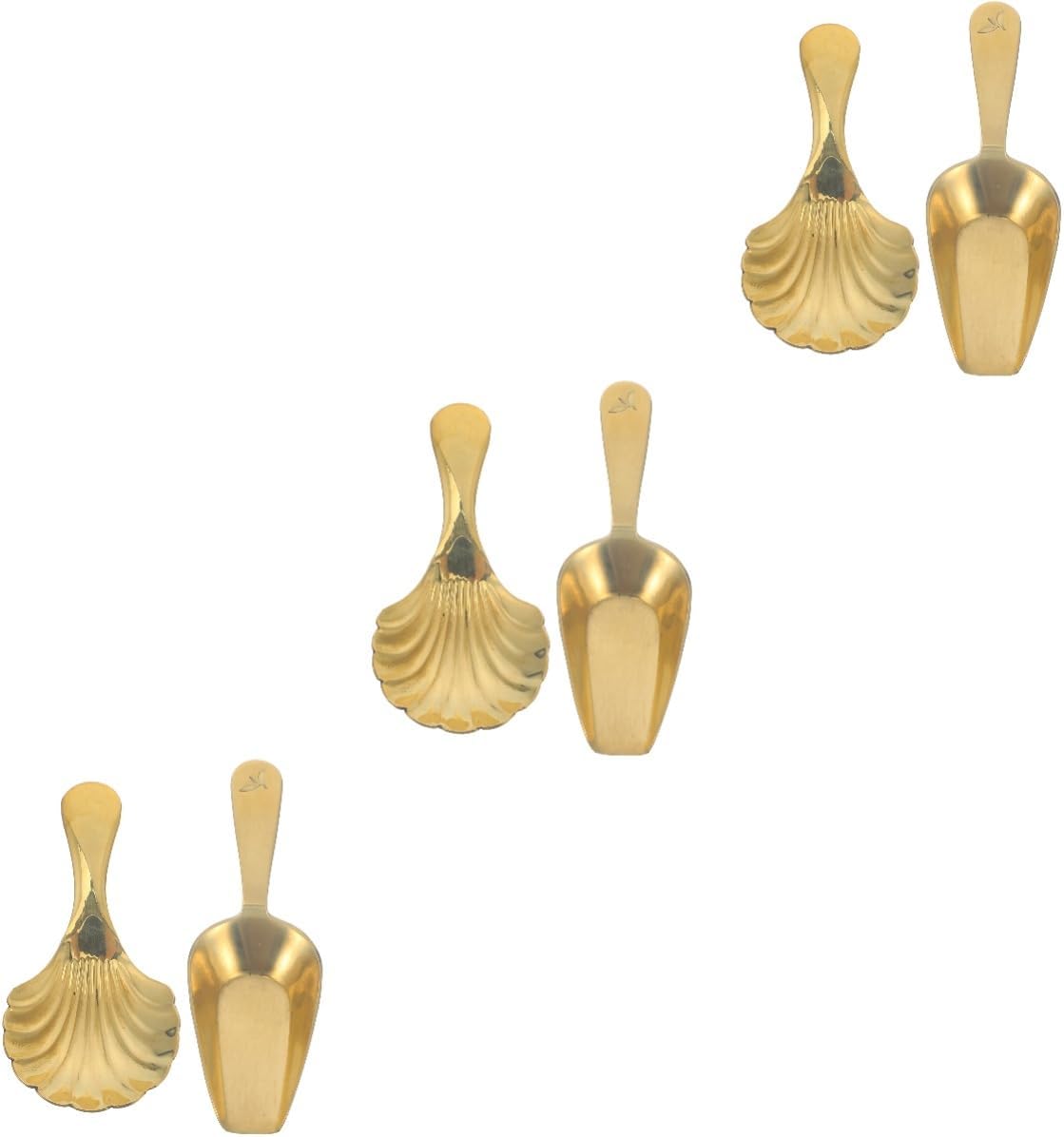 PRETYZOOM 6pcs Brass Tea Spoons Mini Brass Teaspoons for Loose Tea Sugar and Spices Ergonomic Design Easy to Clean for Home Decor and Kitchen Use