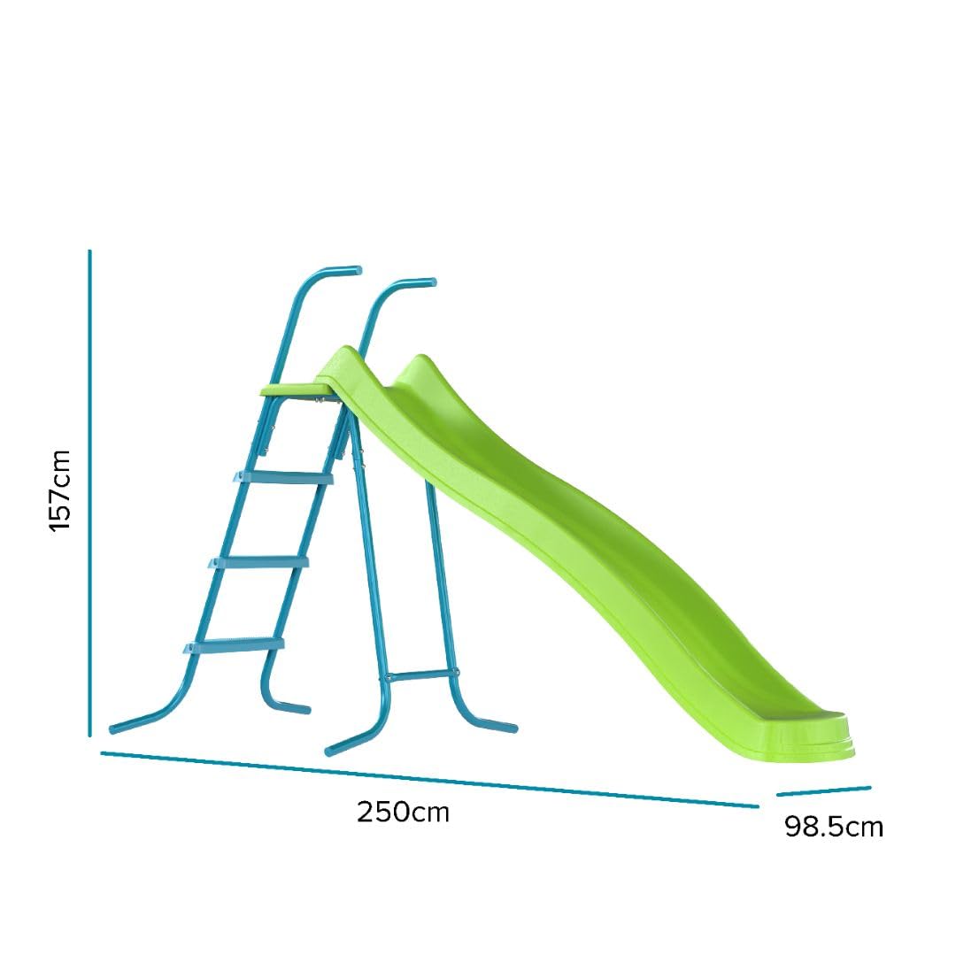 TP Toys Toboggan Ondulé L220 Cm, 3-10 Ans, 4 Marches, Vert Pomme
