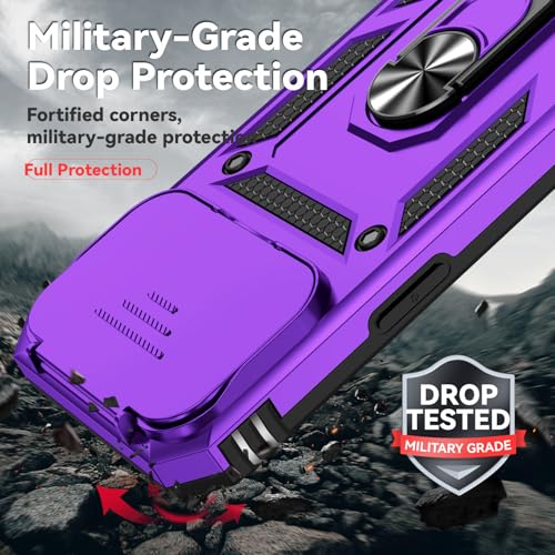 Coque iPhone 17 Pro antichoc violette pour usage quotidien avec béquille