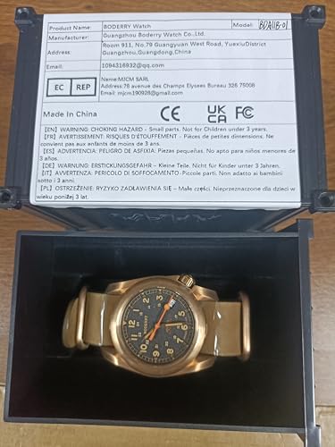 Image of BODERRY Men's Watch Bronze Automatic Field Watch 40mm Military Watch Date Function 100M Waterproof with Genuine Leather Strap Japanese Mechanical Movement & Screw Down Crown-Voyager