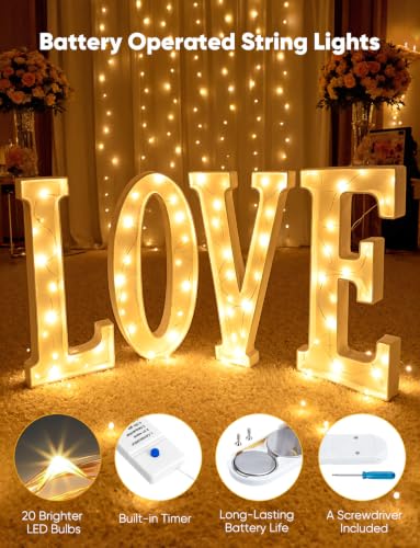 Image of Minetom 30 Pack Warm White Battery Operated Fairy String Lights 8 Modes | 7ft 20LED Waterproof Silver Wire Twinkle Lights, Firefly Starry Moon Lights for Mason Jars DIY Christmas Wedding Part