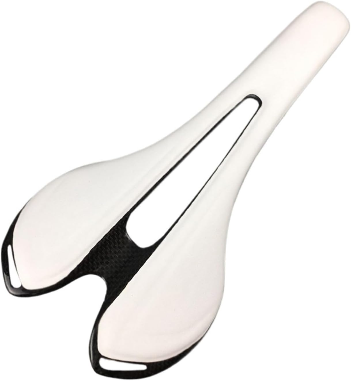 Carbon Hollow Bicycle Saddle Super Light Weight White Leather for MTB Road Bike Parts