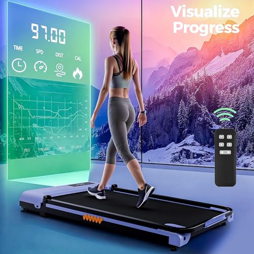MoraRise Walking Pad Treadmill with 5% Incline, Under Desk Treadmill for Home Office, 120kg Capacity Portable Walking Machine, Quiet Electric Mini Treadmill with Remote LED Display - Image 5