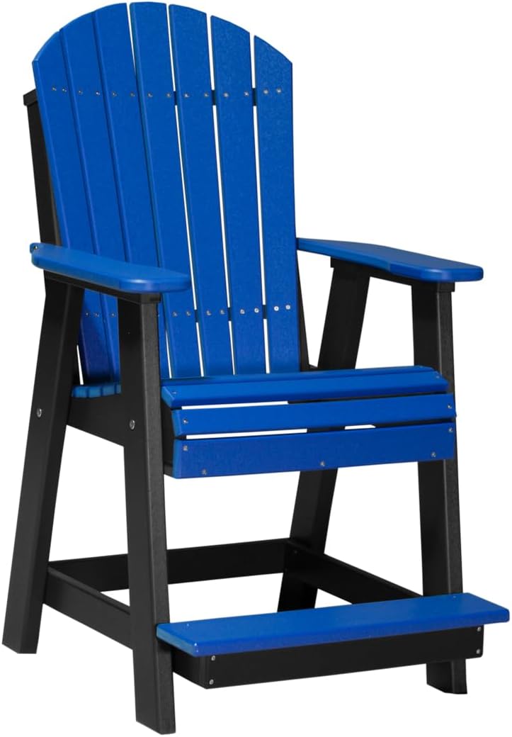 Furniture Barn USA Poly Lumber Adirondack Balcony Chairs, Dove Gray & Slate