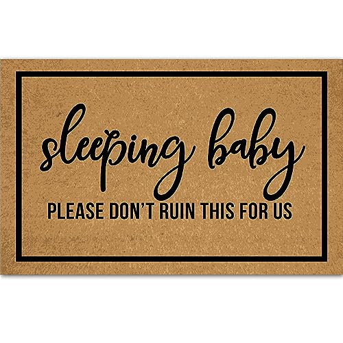 Image of Ayatow Welcome Large Summer Front Door Mat Outdoor Entrance Funny, Baby Sleeping Please Don't Ruin This for Us Merry Christmas Doormats Indoor Cute 23.6" X 15.7" Mats Entryway Rugs