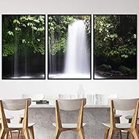 3 Piece Framed Canvas Wall Art Forest Waterfalls Canvas Prints Home Artwork Decoration for Living Room,Bedroom - 16