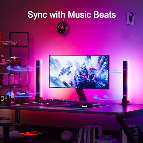 Ustellar Smart LED Lightbar, 42cm RGB IC Lightbar, TV Hintergrundbeleuchtung für 45-70 Zoll, USB Betrieben Ambient Lampe, Musik Sync Steuerbar über App und Fernsteuerung für Gaming, TV, Zimmer Deko – Bild 3