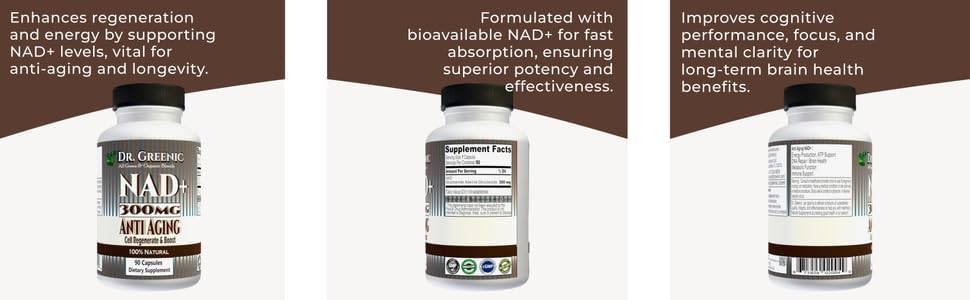 Miniatura 7 de 99.90% puro NAD+ 300 mg una cápsula que sirve 90 cápsulas NAD Suplemento  Anti envejecimiento, aumenta la energía, la vitalidad y la salud celular