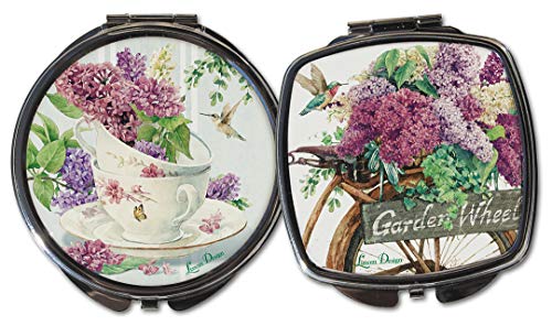 Lissom Design W61068 2 Piece Scent of Lilacs Compact Mirror Set