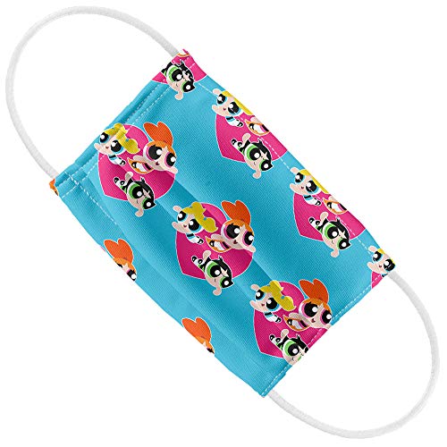 Popfunk Powerpuff Girls Kids Heart Pattern 1-Ply Reusable Face Mask Covering with Adjustable Nose Wire