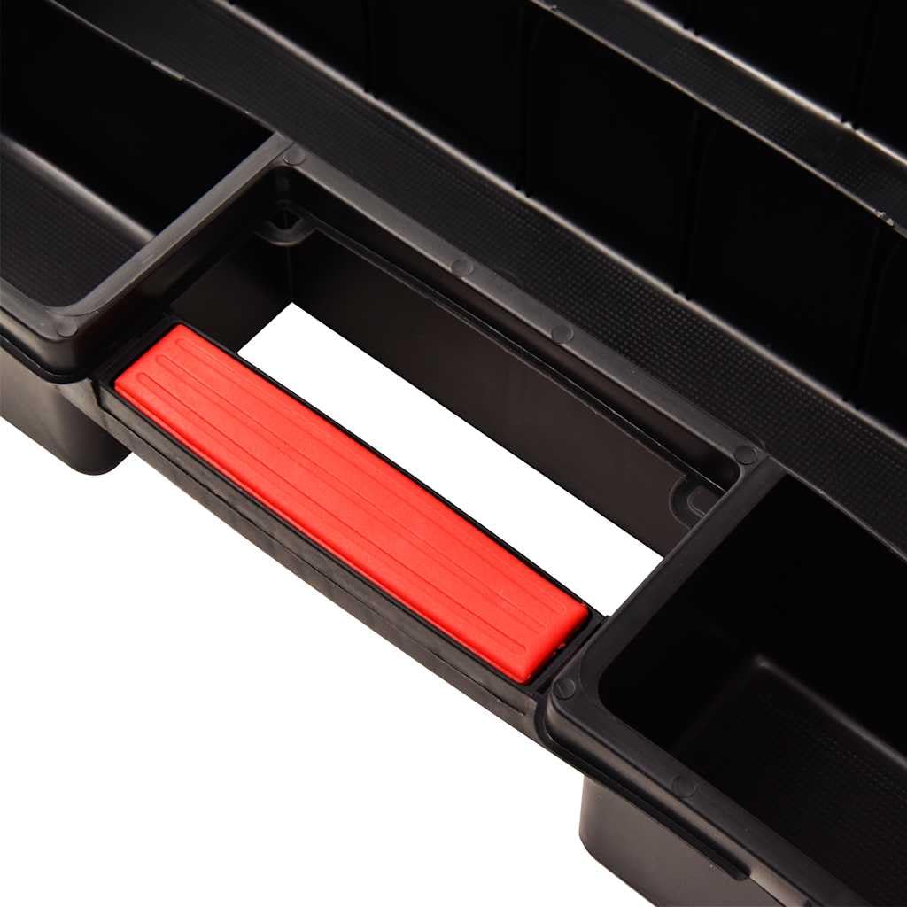 Cajas surtidas 2 unidades con divisores ajustables, 460 x 325 x 80 mm, plástico, organizador para tornillos, piezas pequeñas, caja de herramientas con asa