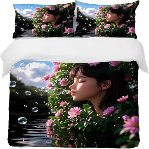 Housse de couette 220x240 super doux et respirant avec fermeture éclair cachée