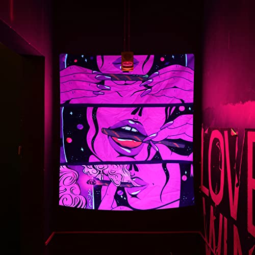 HOLAVIDA Tapiz hippie Cool Girl Anime Tapiz Dormitorio Sala de estar Dormitorio Colgante de pared grande (150 cm × 130 cm) Cover