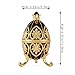 Furuida Trinket Box with Hinged Black Easter Egg Enameled Jewelry Box Classic Ornaments Metal Craft Gift for Home Decor