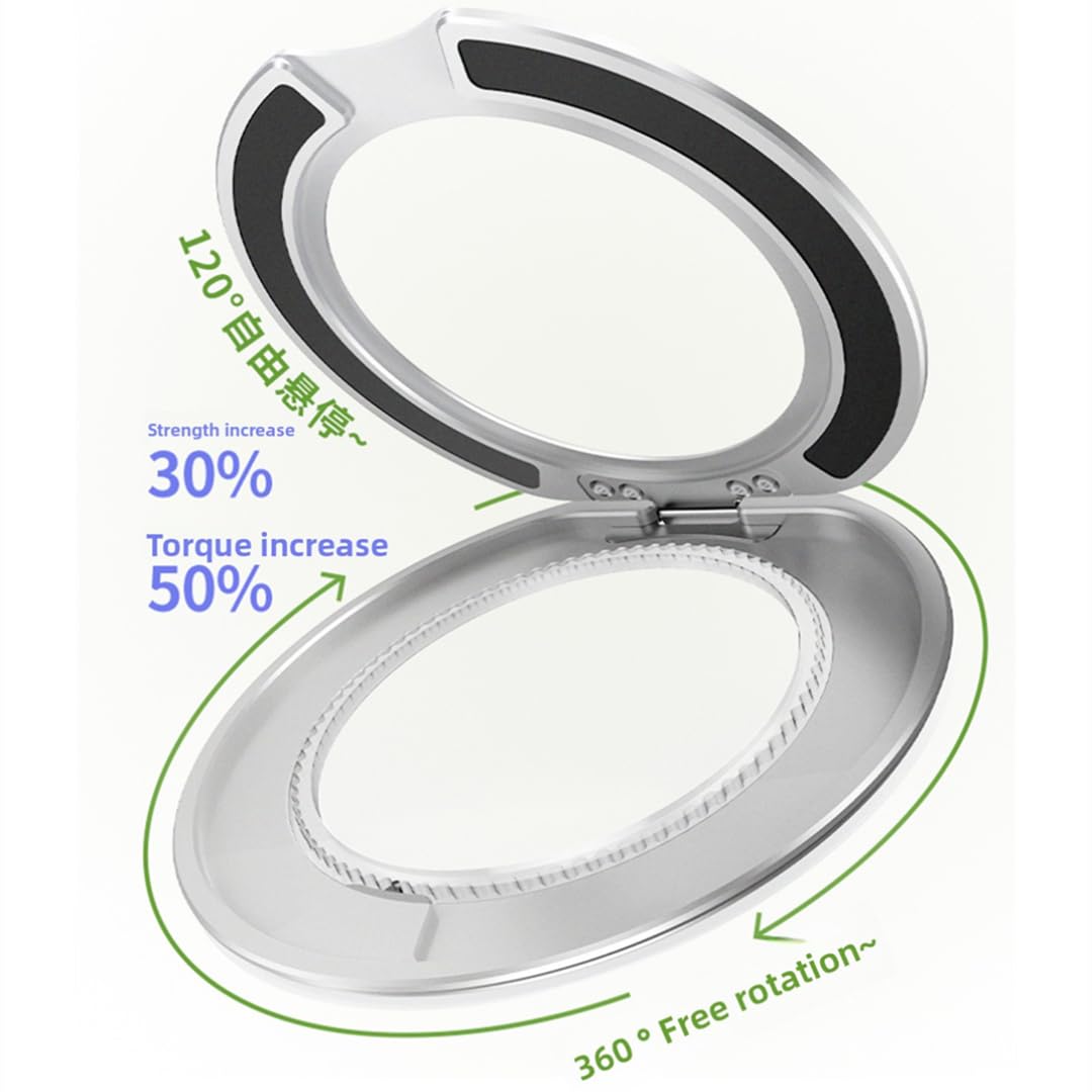 Custodia magnetica per iPhone 17 Pro con anello di supporto girevole, cover in morbido silicone con effetto ondulato (per iPhone 17 Pro/bianco)