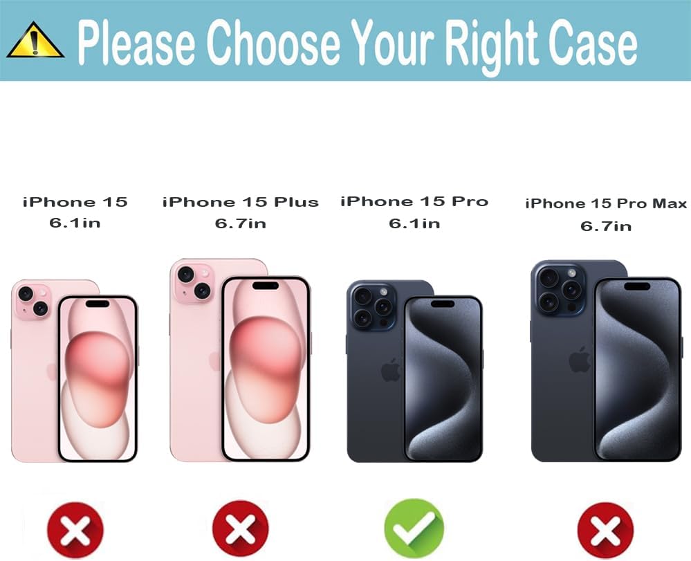 Miniatura 2 de Gifun Funda de juego para iPhone 15 Pro, carcasa rígida de PC+TPU con diseño protector transparente compatible con iPhone 15 Pro de 6.1 pulgadas,