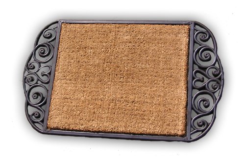 Fußmatte Kokosmatte Fußabtreter Türmatte Gummi Kokos Antik nostlgie Optik Art Deco Emilia