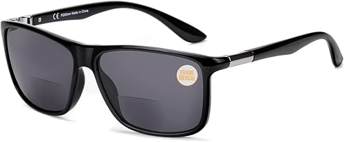 Missfive Lentes de sol bifocales de lectura para hombre, con protección UV para lectores de sol en exteriores, lejanos y cercanos, anteojos clásicos