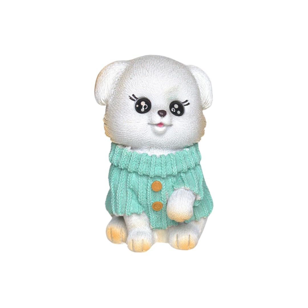 Wonderland Imported Resin Cute Puppy (White)| Shelf Décor | Miniature Figurine| Shelf Décor | Resin Home décor | Gift Items (1 pc)-image-30