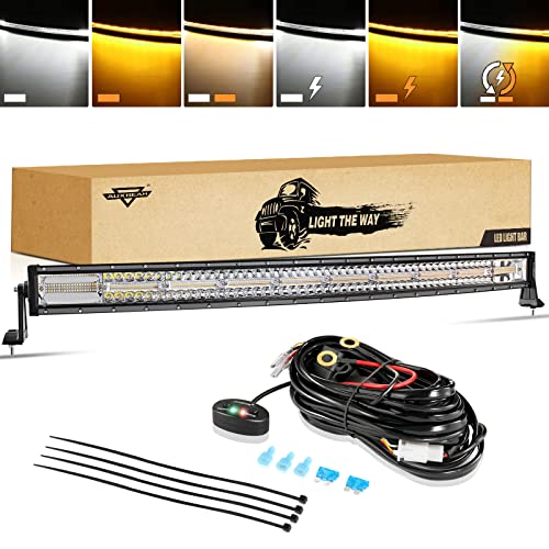Image of Auxbeam 42 Inch LED Light Bar, 240W Curved Off Road Amber White Combo Beam