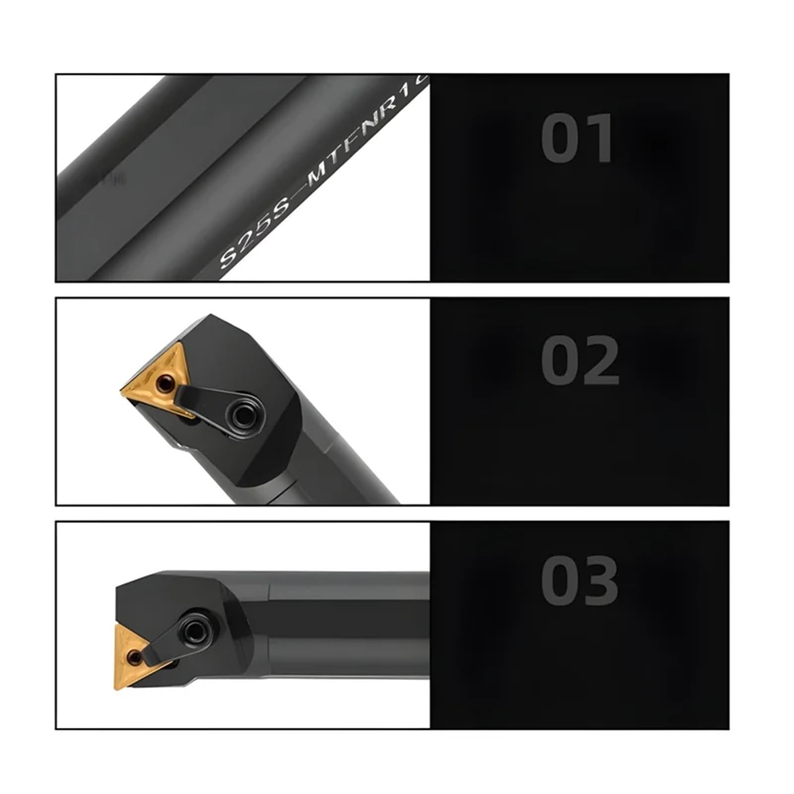 Sin Inserciones MTFNR Portaherramientas De Torneado Interno S16Q- S25S- MTFNR16 MTFNL16 Barra Cortadora Torno Cnc TNMG Insertos(S25S- MTFNR16 (R))