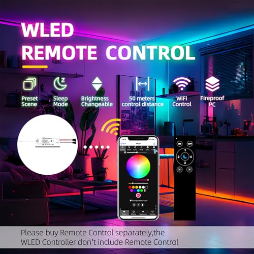 Controlador digital de tira LED WLED ESP32 Ultra delgado RGB 10 m miniatura 6