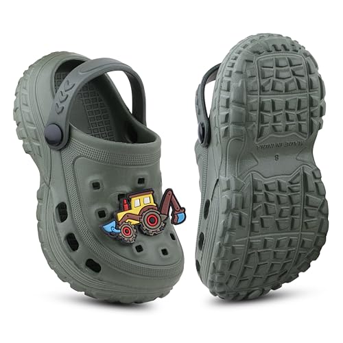 Image of FUEL Poddle Comfortable Indoor & Outdoor Casual Garden Clogs, Soft Cushioned Footbed and Lightweight EVA Slip-On Kids Clogs for Boys & Girls