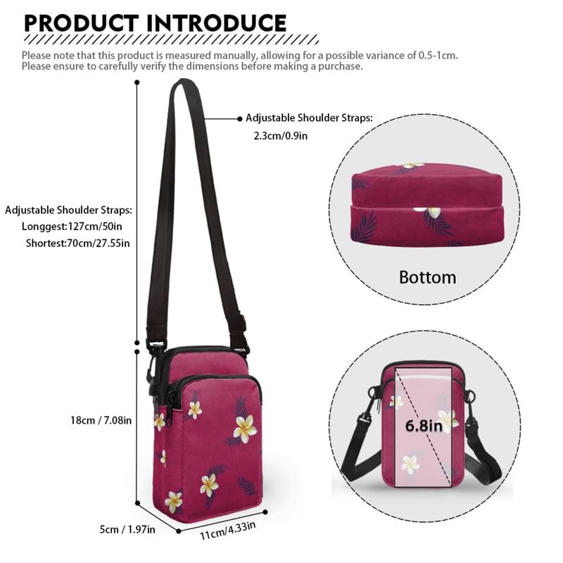 Image of Hawaiian Tribal Small Crossbody Bags for Women Cell Phone Bag Purse, Sea Turtle Zipper Sling Purses Shoulder Bag