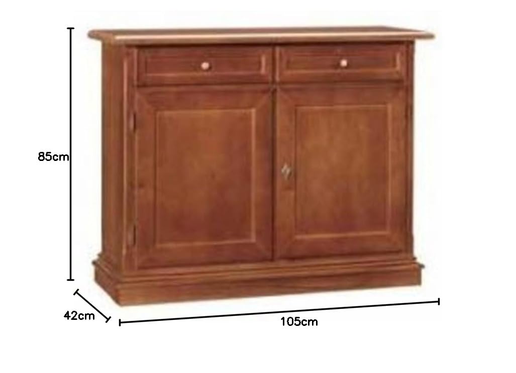 Vicentini arreda CREDENZA MADIA BUFFET IN LEGNO ARTE POVERA 2 ANTE MOD MARTINI NOCE SCURO