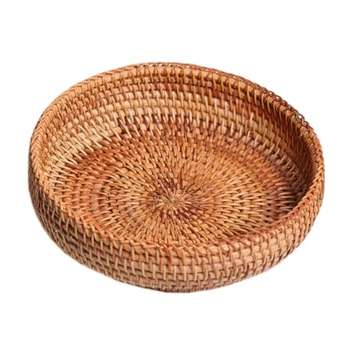 TOPBATHY Cesta De Almacenamiento De Ratán Hecha a Mano 6.7 Pulgadas Cesta Multifuncional Para Frutas Snacks Y Utensilios De Cocina Ideal Para Hogar Picnic Y Decoración