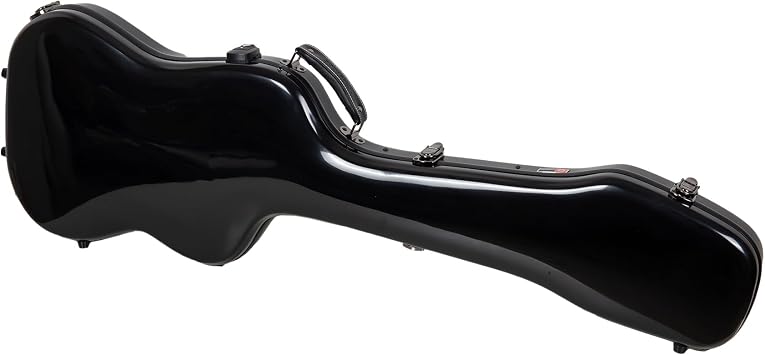 Crossrock Fiberglass Case fits for Jazz Bass Style Guitars with Removable Shoulder Straps-BlackCRF2021JBBK
