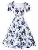 Fabric: Comfortable lining, not see-through, soft enough to hug your body Features: Square Neck, Puff Short Sleeve, concealed zipper at back for easier dressing Sizing: Please carefully read the Size Chart we provided in the pictures. XS(fit US 0), S...